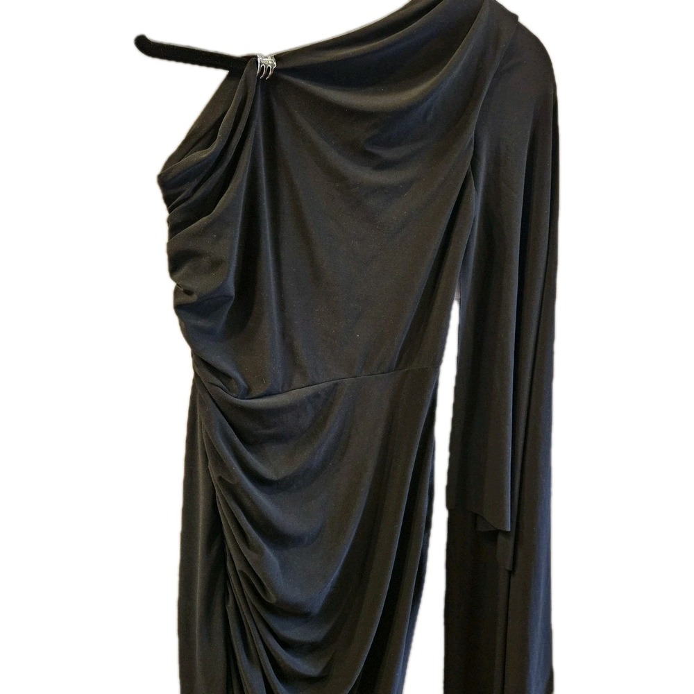 Club L London Black One‑Shoulder Ruched Gown • Floor Length Luxe Gala - Picture 5 of 13